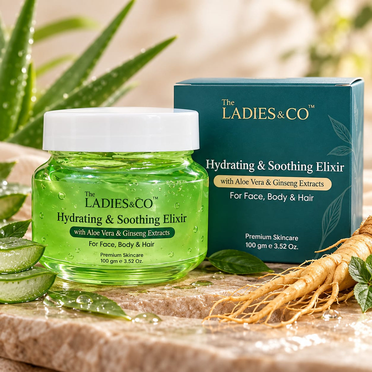 Hydrating & Soothing Elixir with Aloe Vera & Ginseng Extracts – 100 g
