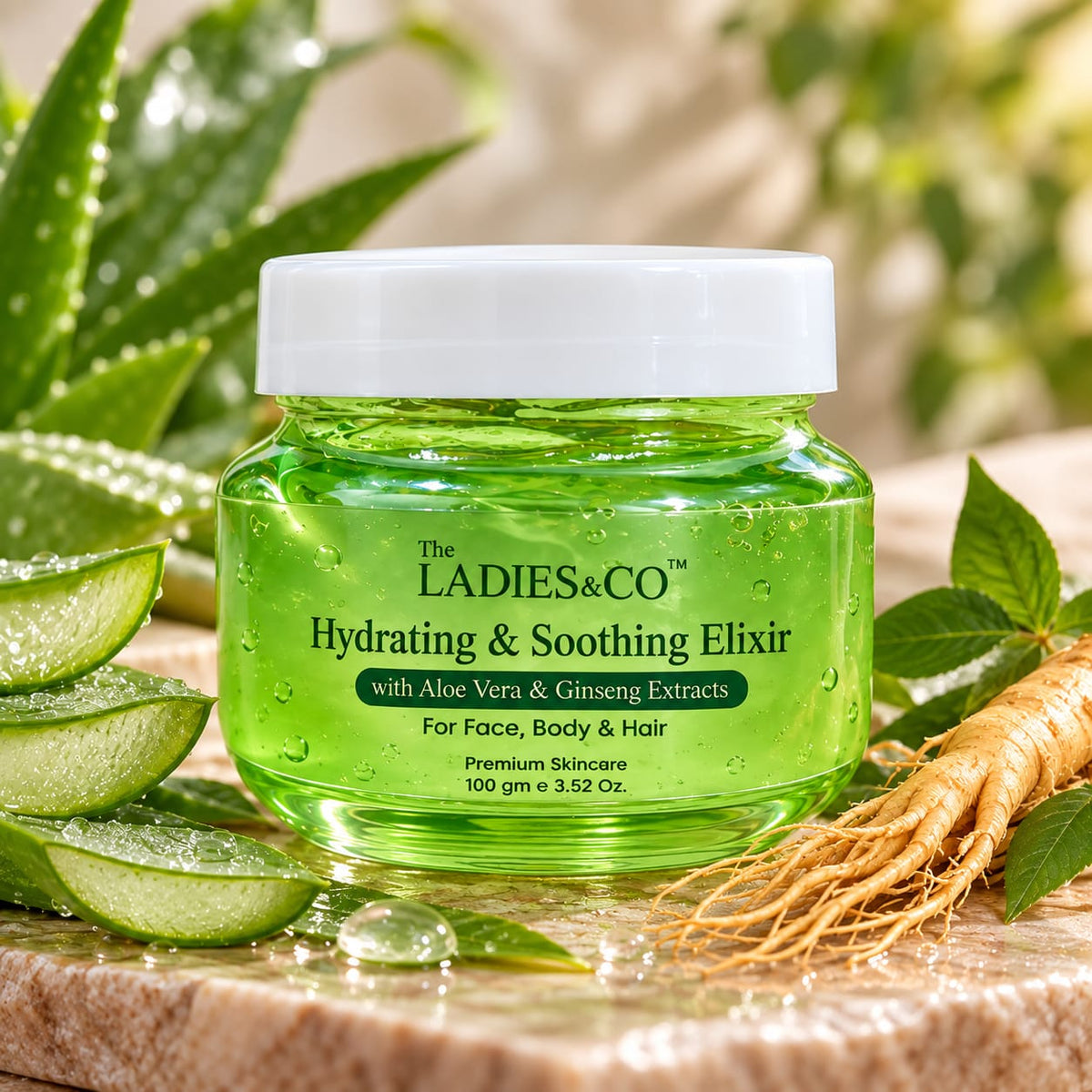 Hydrating & Soothing Elixir with Aloe Vera & Ginseng Extracts – 100 g